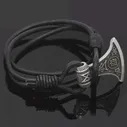 MKENDN Для мужчин Viking браслет славянские топор Perun Сварог талисман ЗВЕЗДА России Viking топор Амулет браслет с рунами кожаный браслет веревочки (art.: 3920b686471a6)