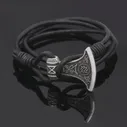 MKENDN Для мужчин Viking браслет славянские топор Perun Сварог талисман ЗВЕЗДА России Viking топор Амулет браслет с рунами кожаный браслет веревочки (art.: 3920b686471a6)