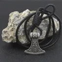 MKENDN Для мужчин Viking браслет славянские топор Perun Сварог талисман ЗВЕЗДА России Viking топор Амулет браслет с рунами кожаный браслет веревочки (art.: 3920b686471a6)